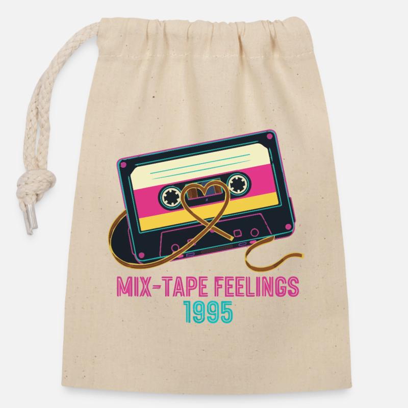 Retro Mix-Tape 1995 - Verschließbarer Geschenkbeutel aus Baumwolle (14x20cm) - Natur