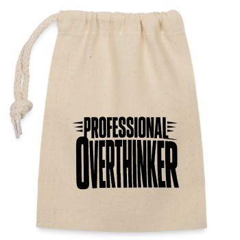 professional Overthinker Bold - Verschließbarer Geschenkbeutel aus Baumwolle (14x20cm) - Natur - Vorne