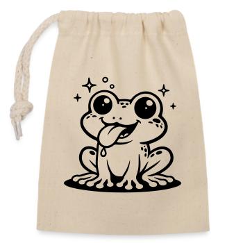 Grenouille Comique Crapaud - Sac cadeau en coton avec cordon (14 x 20 cm) - nature - Devant