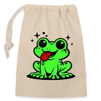 Grenouille Comique Crapaud - Sac cadeau en coton avec cordon (14 x 20 cm) - nature - Devant