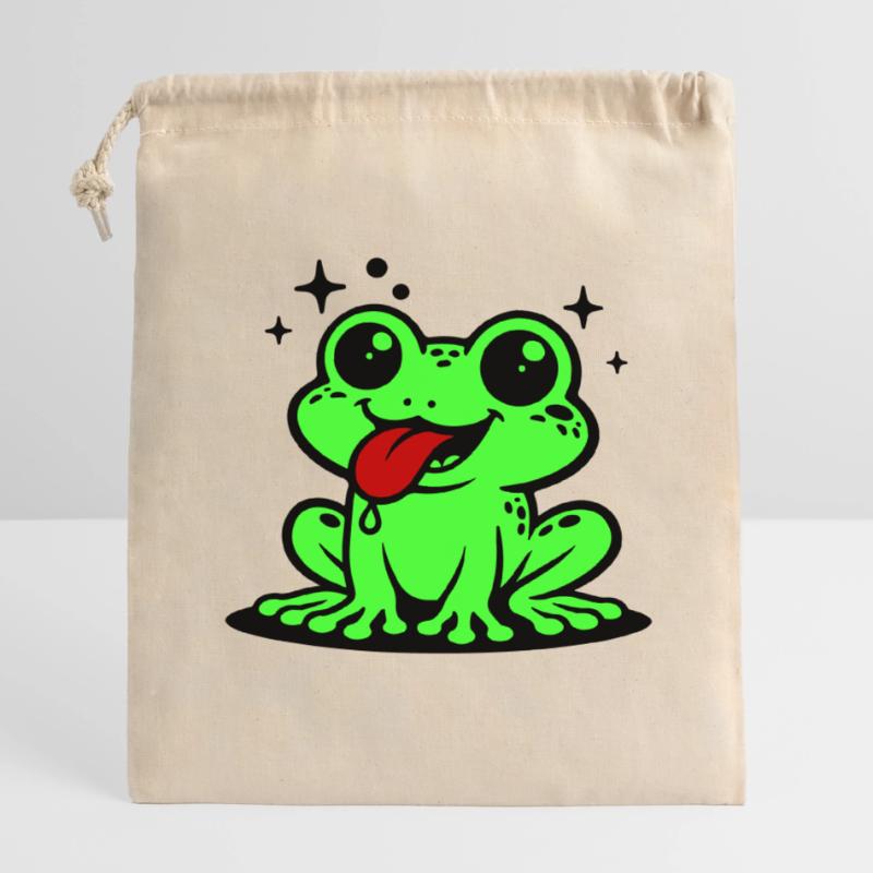 Toad Comic Frog Closable cotton gift bag (14x20cm)
