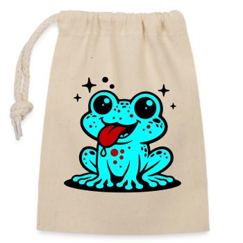 Grenouille Comique Crapaud - Sac cadeau en coton avec cordon (14 x 20 cm) - nature - Devant