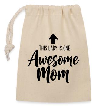 Cette dame est un super cadeau maman maman - Sac cadeau en coton avec cordon (14 x 20 cm) - nature - Devant