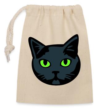 Graue Katze / Kater "Britisch Kurzhaar" - Verschließbarer Geschenkbeutel aus Baumwolle (14x20cm) - Natur - Vorne