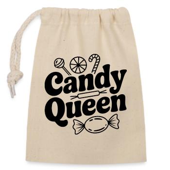Candy Queen - Closable cotton gift bag (14x20cm) - nature - Front