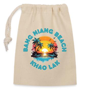 Bang Niang Beach Sonnenuntergangskreis - Verschließbarer Geschenkbeutel aus Baumwolle (14x20cm) - Natur - Vorne