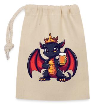 Dragon Beer King - Closable cotton gift bag (14x20cm) - nature - Front