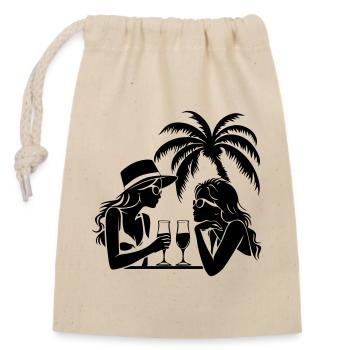Girls Holiday Palm Trees - Closable cotton gift bag (14x20cm) - nature - Front