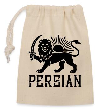 Persian Lion Persia Iran - Closable cotton gift bag (14x20cm) - nature - Front