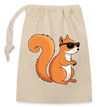 Schicke Eichhörnchen-Sonnenbrille - Verschließbarer Geschenkbeutel aus Baumwolle (14x20cm) - Natur - Vorne