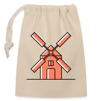 Windmühle Icon - Verschließbarer Geschenkbeutel aus Baumwolle (14x20cm) - Natur - Vorne