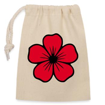 Hibiskus Blume rot Blume Hibiscus Hawaii Blüte - Verschließbarer Geschenkbeutel aus Baumwolle (14x20cm) - Natur - Vorne