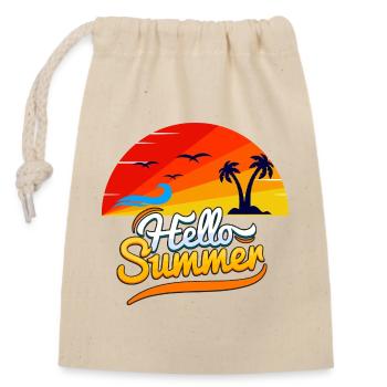 Hello Summer – Tropical Sunshine - Closable cotton gift bag (14x20cm) - nature - Front