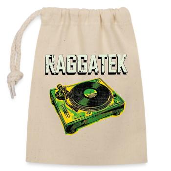 Raggatek Plattenspieler Jamaika - Verschließbarer Geschenkbeutel aus Baumwolle (14x20cm) - Natur - Vorne