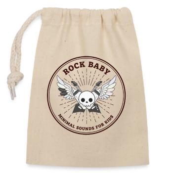 Skull Hipster Circle - Closable cotton gift bag (14x20cm) - nature - Front