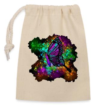Papillon tacheté - Sac cadeau en coton avec cordon (14 x 20 cm) - nature - Devant