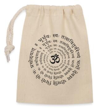 Gayatri Mantra Om Symbol Yoga Meditation Zen - Verschließbarer Geschenkbeutel aus Baumwolle (14x20cm) - Natur - Vorne