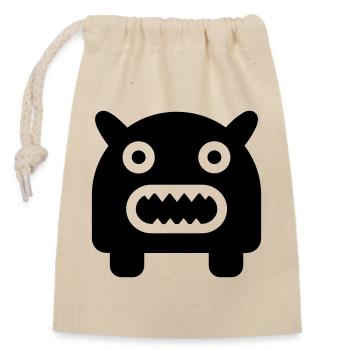 monster - Closable cotton gift bag (14x20cm) - nature - Front