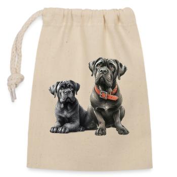 Amitié - Sac cadeau en coton avec cordon (14 x 20 cm) - nature - Devant