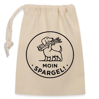 moin spargel dackel hund - Verschließbarer Geschenkbeutel aus Baumwolle (14x20cm) - Natur - Vorne