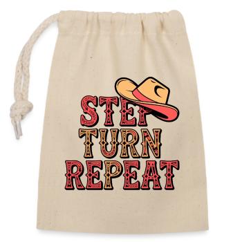 Line Dance Step Turn Repeat - Closable cotton gift bag (14x20cm) - nature - Front