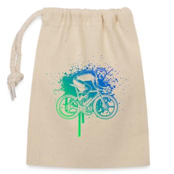 Gift idea for a road bike with road bike - Closable cotton gift bag (14x20cm) - nature - Front