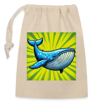whale - Closable cotton gift bag (14x20cm) - nature - Front