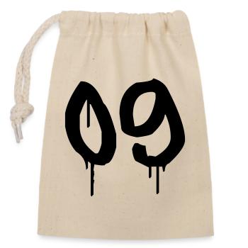 Nombre 09 Style Graffiti Urbain - Sac cadeau en coton avec cordon (14 x 20 cm) - nature - Devant