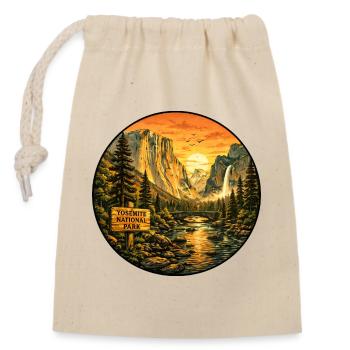 Parc national de Yosemite, Sunset, Californie - Sac cadeau en coton avec cordon (14 x 20 cm) - nature - Devant