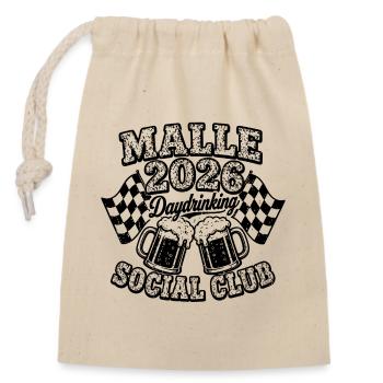 Club Social de la journée à la boisson de jour Malle 2026 - Sac cadeau en coton avec cordon (14 x 20 cm) - nature - Devant