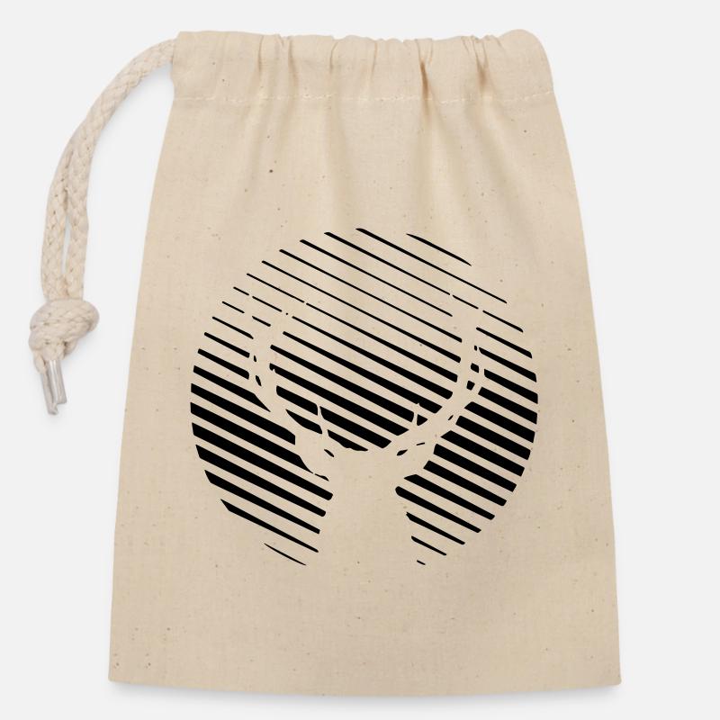 DEER - Closable cotton gift bag (14x20cm) - nature