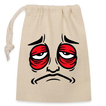 Mürrisches Trauriges Enttäuschtes Gesicht Lustig - Sac cadeau en coton avec cordon (14 x 20 cm) - nature - Devant