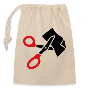 Vêtements Ciseaux Ciseaux de Sauvetage - Sac cadeau en coton avec cordon (14 x 20 cm) - nature - Devant