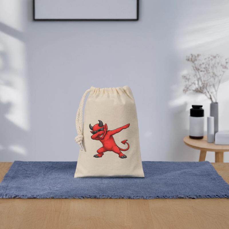 Dabbing Devil Closable cotton gift bag (14x20cm)