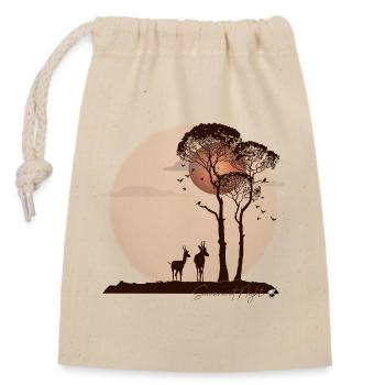 African savannah at night - Closable cotton gift bag (14x20cm) - nature - Front