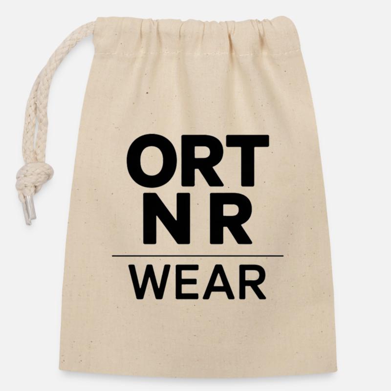 Logo Simple - Closable cotton gift bag (14x20cm) - nature