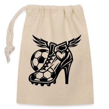 Football Boots Football High Heels - Closable cotton gift bag (14x20cm) - nature - Front