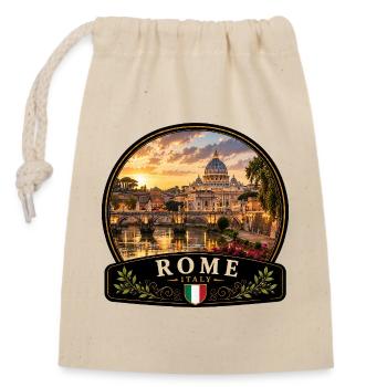 Italien Urlaub Altstadt Mediterran Urlaub Kanal - Verschließbarer Geschenkbeutel aus Baumwolle (14x20cm) - Natur - Vorne