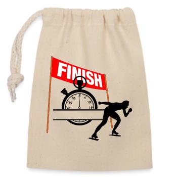 Skating Finish Time - Closable cotton gift bag (14x20cm) - nature - Front