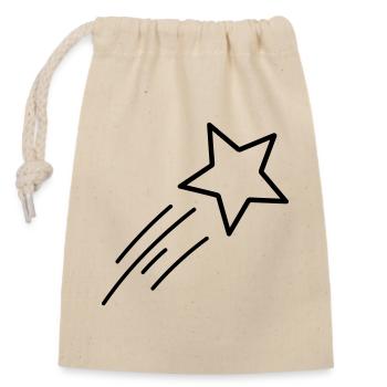 shooting star - Closable cotton gift bag (14x20cm) - nature - Front
