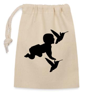 Baby Birds - Closable cotton gift bag (14x20cm) - nature - Front