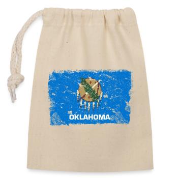 Oklahoma Vintage Flagge - Verschließbarer Geschenkbeutel aus Baumwolle (14x20cm) - Natur - Vorne