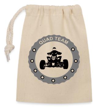 quad team - Sac cadeau en coton avec cordon (14 x 20 cm) - nature - Devant