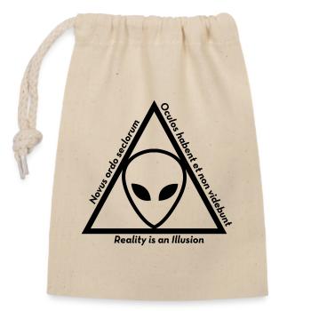 UFO - Alien - Illuminati - Conspiracy Theory Ovni - Closable cotton gift bag (14x20cm) - nature - Front