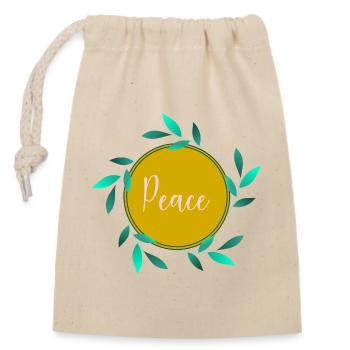 PEACE, I'M GOING TO HAVE Peace - Closable cotton gift bag (14x20cm) - nature - Front