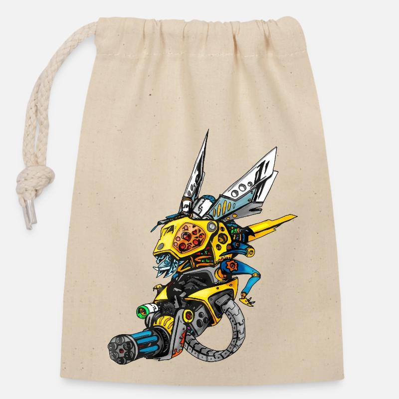 Engraver the Wasp - Closable cotton gift bag (14x20cm) - nature