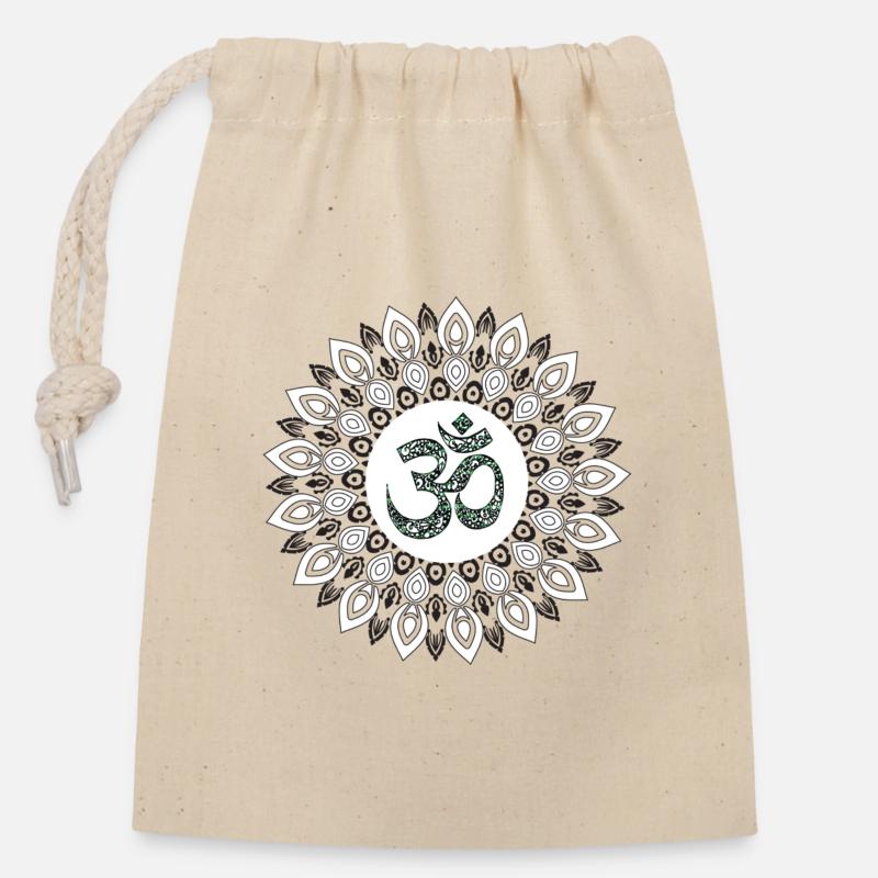 Yoga - Closable cotton gift bag (14x20cm) - nature