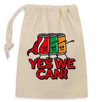 Yes we can superhero team building beverage cans - Closable cotton gift bag (14x20cm) - nature - Front