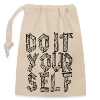 DIY - do it yourself - Closable cotton gift bag (14x20cm) - nature - Front