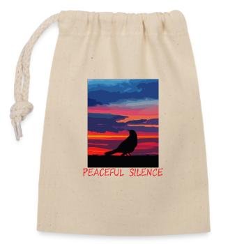 Oiseau dans le ciel du soir paix - Sac cadeau en coton avec cordon (14 x 20 cm) - nature - Devant